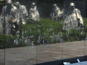 Washington, DC - June 01, 2018: Korean War Memorial on the National Mall.