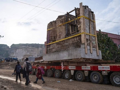 Ayyubid Mosque dismantled, Hasankeyf, late-November 2018