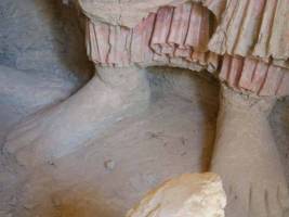 The feet of a Buddha figure on the Mes Aynak site