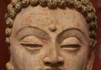 head of a Buddha figure found on the Mes Aynak archeological site